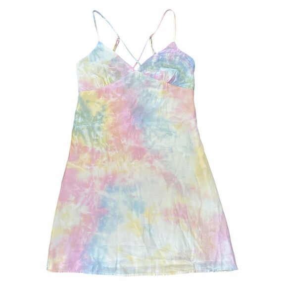 NWT Le Lis Tye Dye Pastel Sleeveless Party Boho Festival Summer Mini Dress - Picture 6 of 7